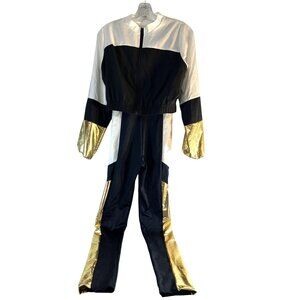Girls Dance Costume Hip Hop Black/White/Gold Jumpsuit/Jacket SA 12